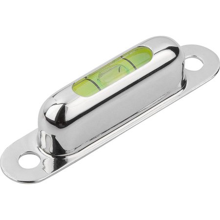 KIPP Spirit Level, Form:A, Sensitivity 50', L=57, B=12, 3, H=13, Brass Nickel-Plated, Comp:Glass K1158.1571350